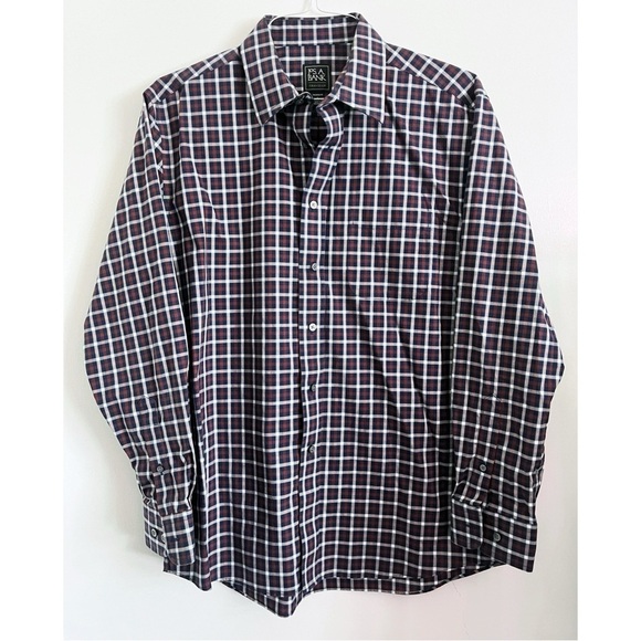 Jos. A. Bank Other - Jos. A. Bank • Men's Orange and Navy Blue Plaid Button Down Shirt